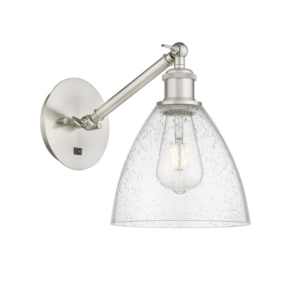 Bristol - 1 Light - 8 inch - Brushed Satin Nickel - Adjustable Sconce