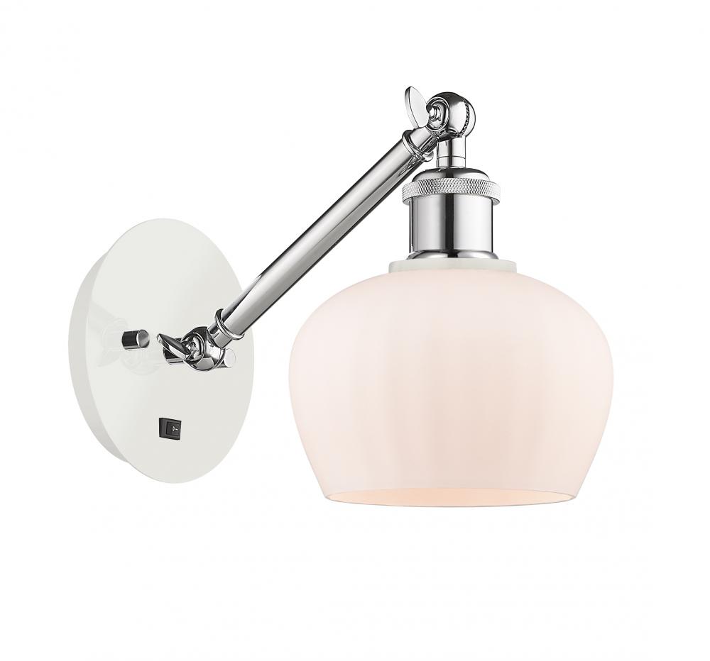 Fenton - 1 Light - 7 inch - White Polished Chrome - Adjustable Sconce