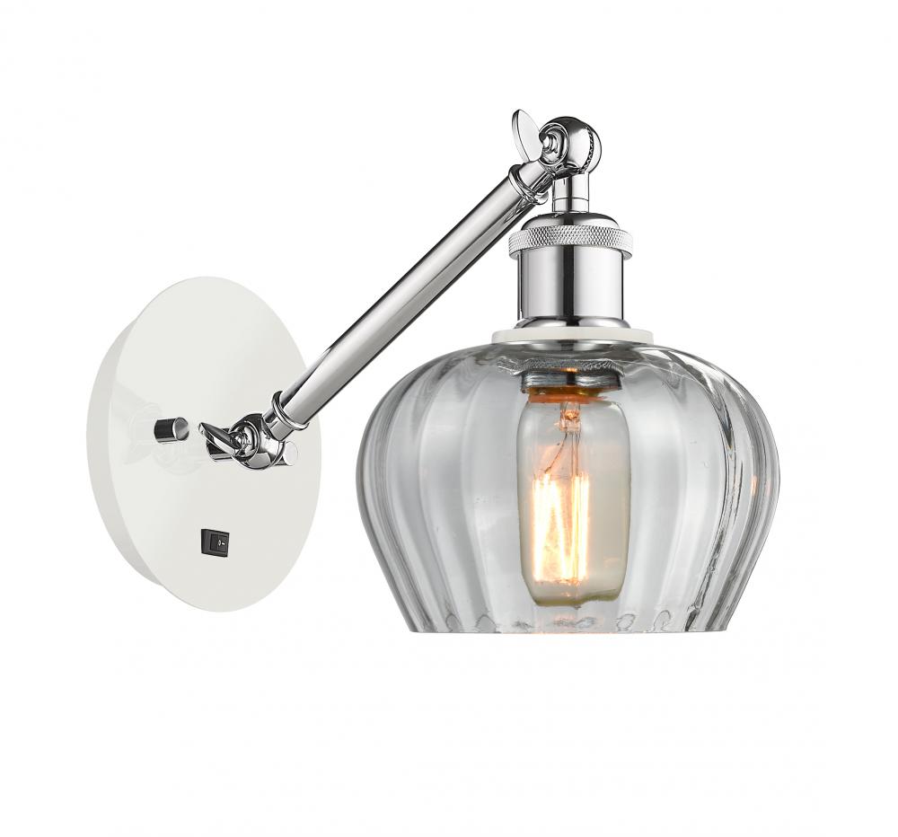 Fenton - 1 Light - 7 inch - White Polished Chrome - Adjustable Sconce