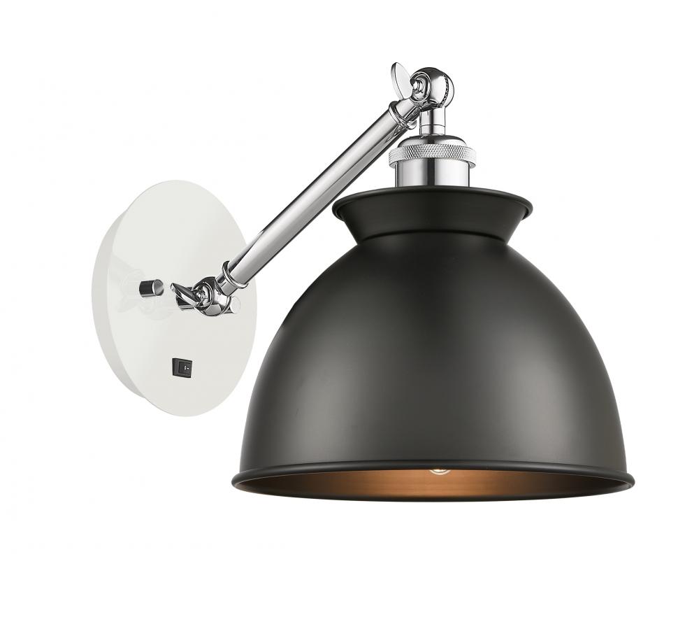 Adirondack - 1 Light - 8 inch - White Polished Chrome - Adjustable Sconce