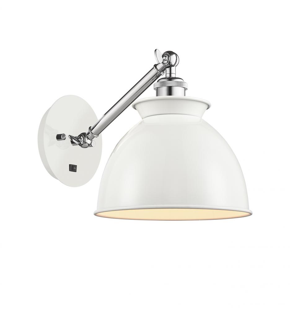 Adirondack - 1 Light - 8 inch - White Polished Chrome - Adjustable Sconce