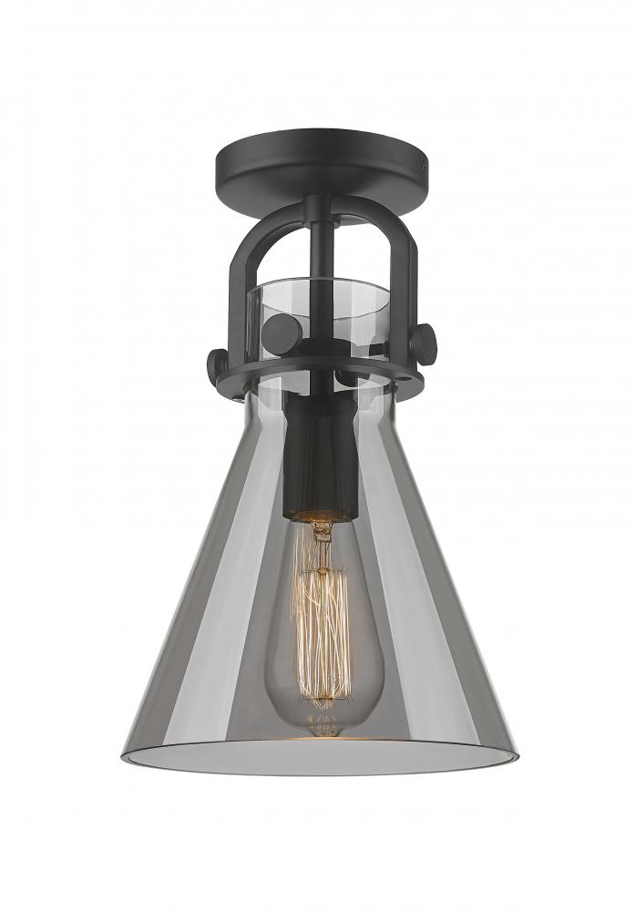 Newton Cone - 1 Light - 8 inch - Matte Black - Flush Mount