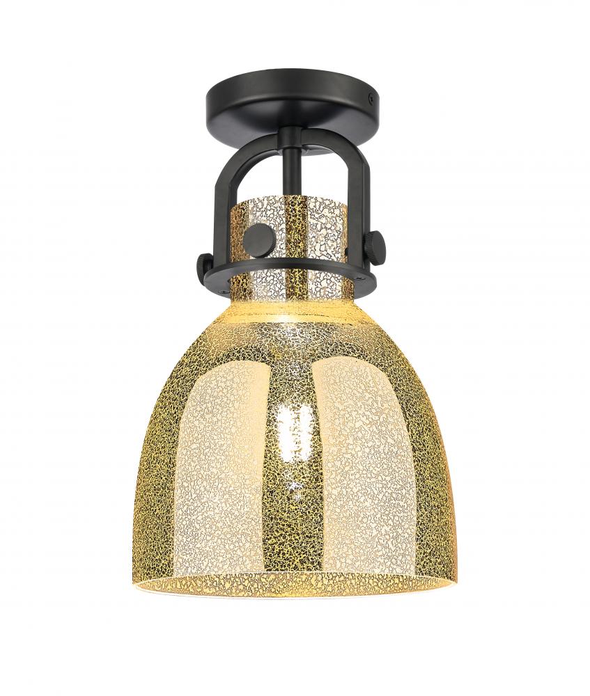Newton Bell - 1 Light - 8 inch - Matte Black - Flush Mount