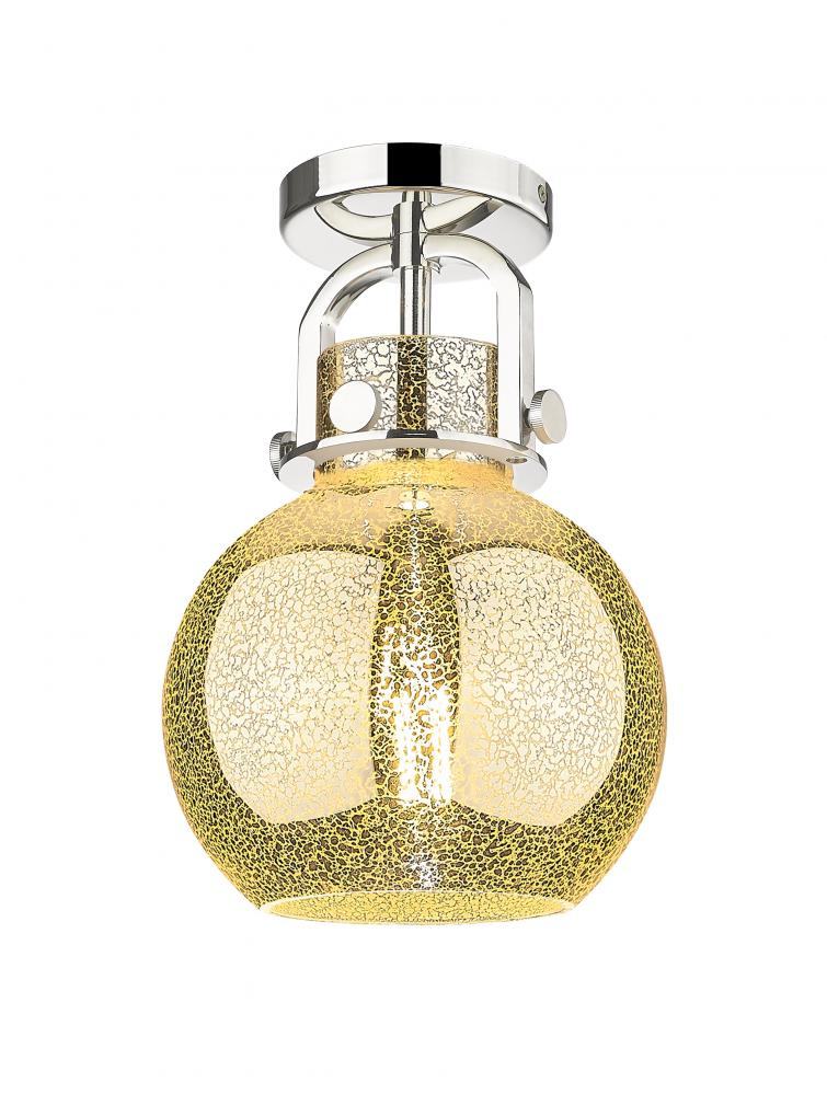 Newton Sphere - 1 Light - 8 inch - Polished Nickel - Flush Mount