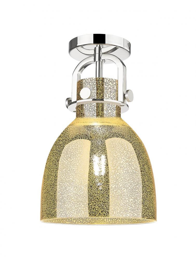 Newton Bell - 1 Light - 8 inch - Polished Nickel - Flush Mount