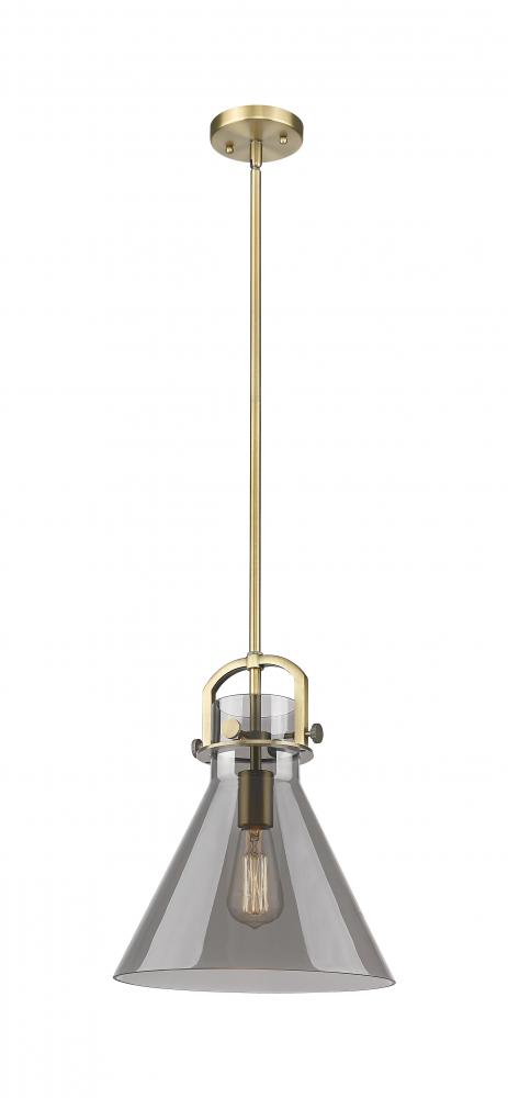 Newton Cone - 1 Light - 12 inch - Brushed Brass - Mini Pendant
