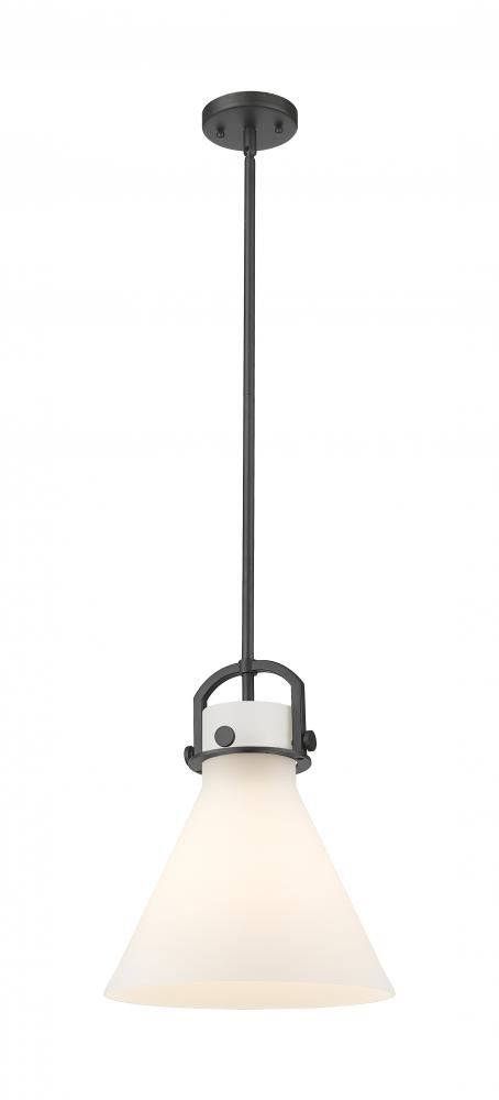 Newton Cone - 1 Light - 12 inch - Matte Black - Mini Pendant