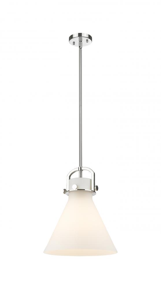 Newton Cone - 1 Light - 12 inch - Polished Nickel - Mini Pendant
