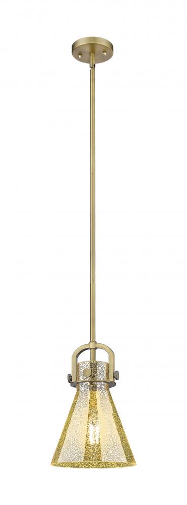 Newton Cone - 1 Light - 8 inch - Brushed Brass - Mini Pendant
