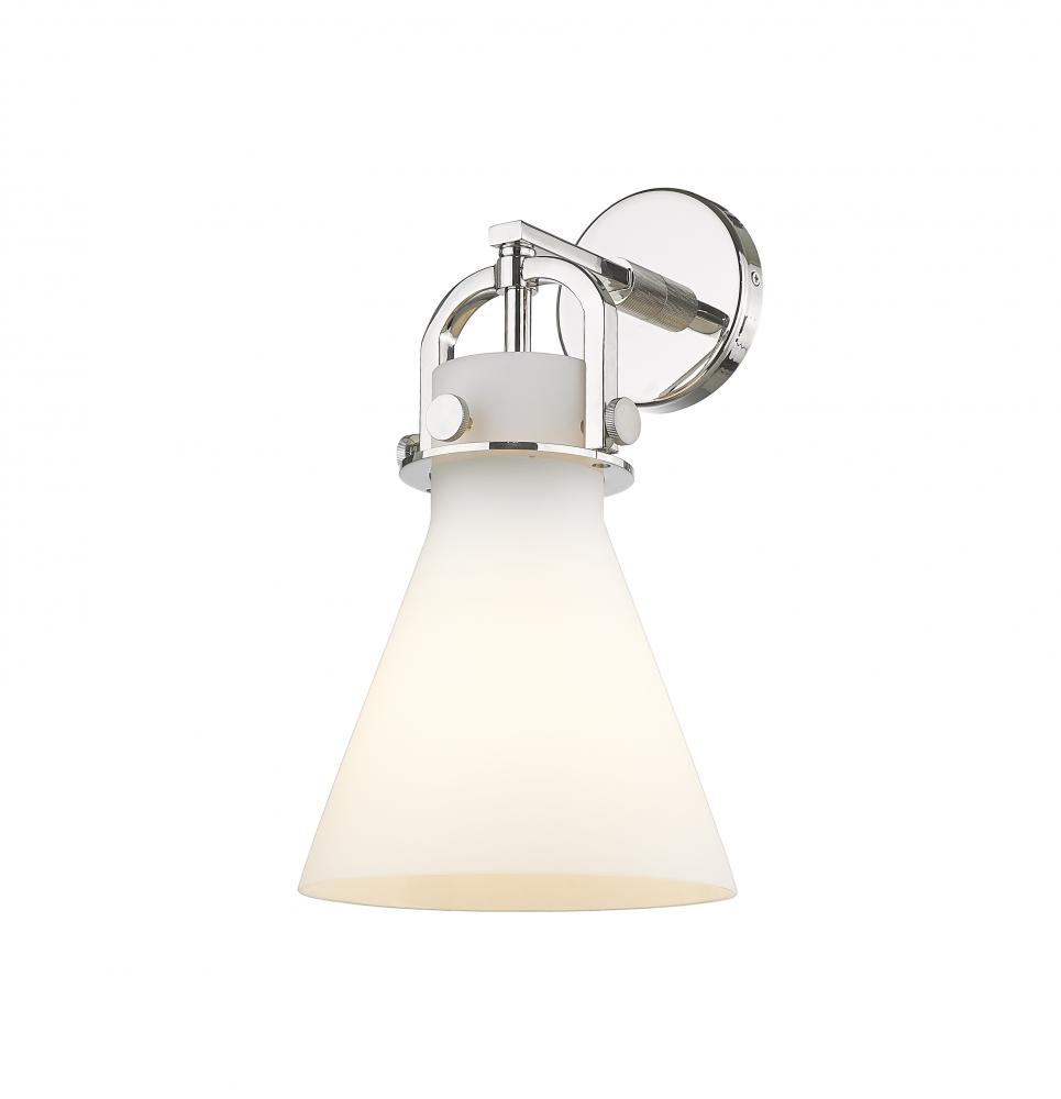 Newton Cone - 1 Light - 8 inch - Polished Nickel - Sconce