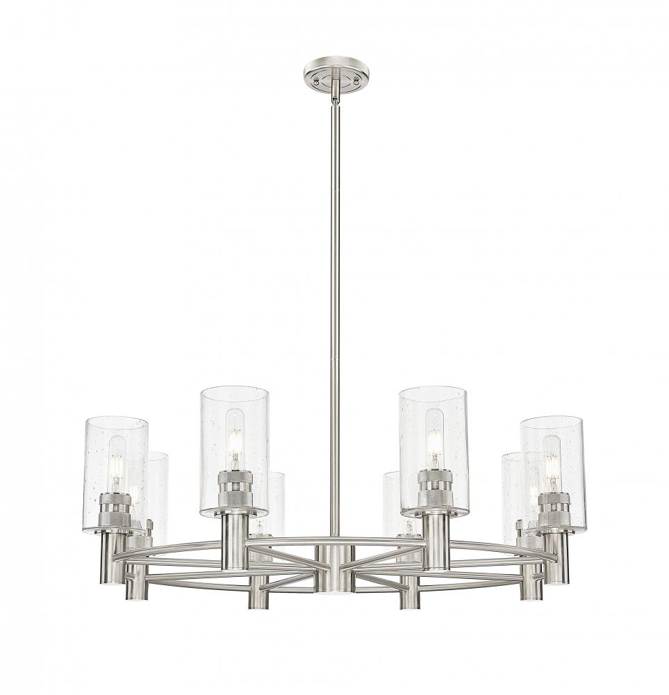 Crown Point - 8 Light - 32 inch - Satin Nickel - Chandelier