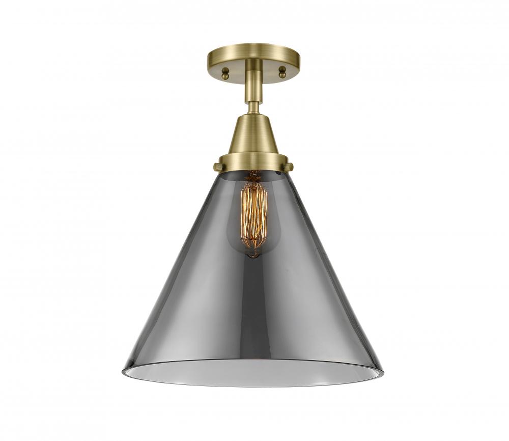 Cone - 1 Light - 12 inch - Antique Brass - Flush Mount