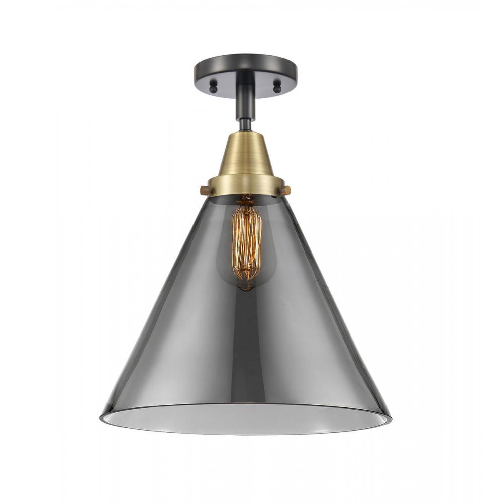 Cone - 1 Light - 12 inch - Black Antique Brass - Flush Mount