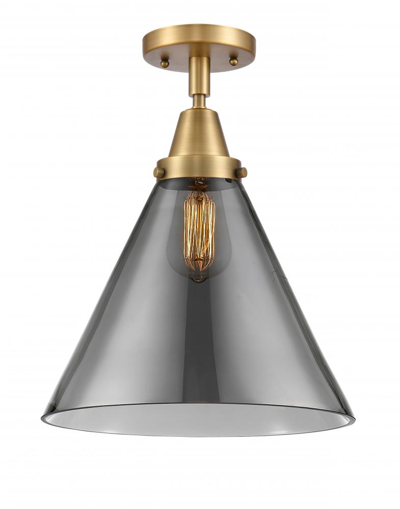 Cone - 1 Light - 12 inch - Brushed Brass - Flush Mount