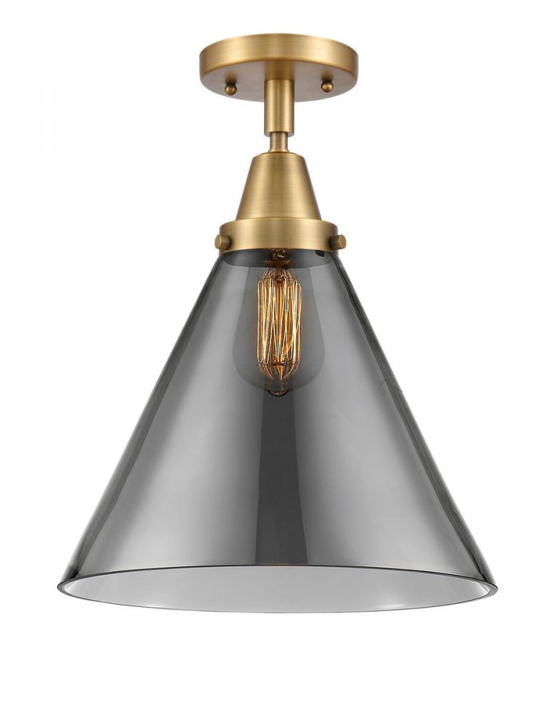 Cone - 1 Light - 12 inch - Brushed Brass - Flush Mount