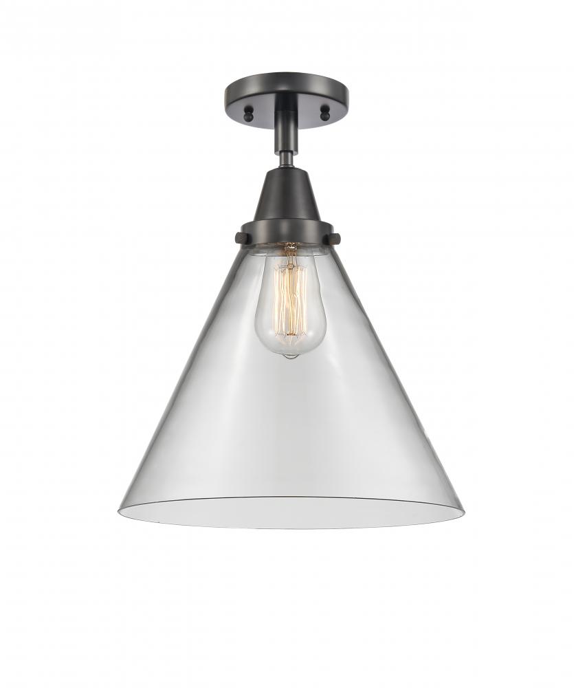 Cone - 1 Light - 12 inch - Matte Black - Flush Mount