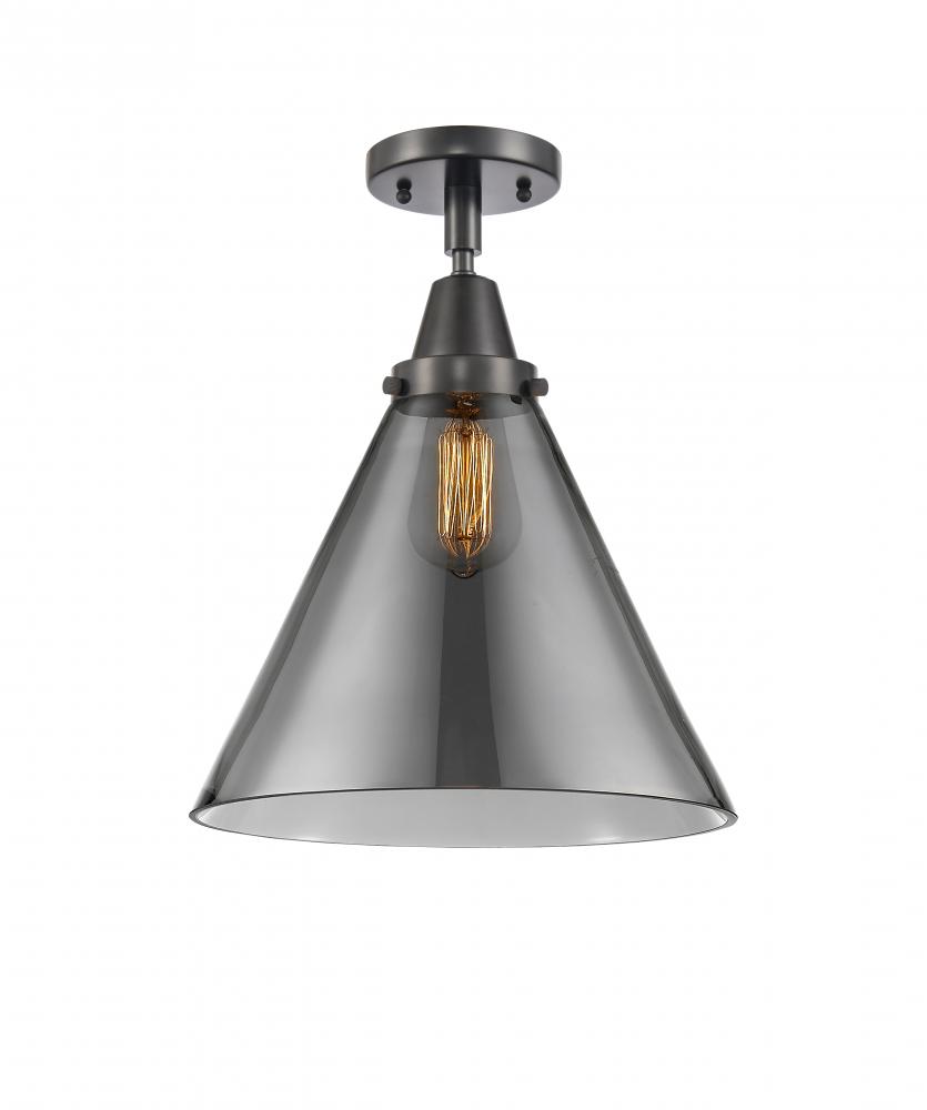 Cone - 1 Light - 12 inch - Matte Black - Flush Mount