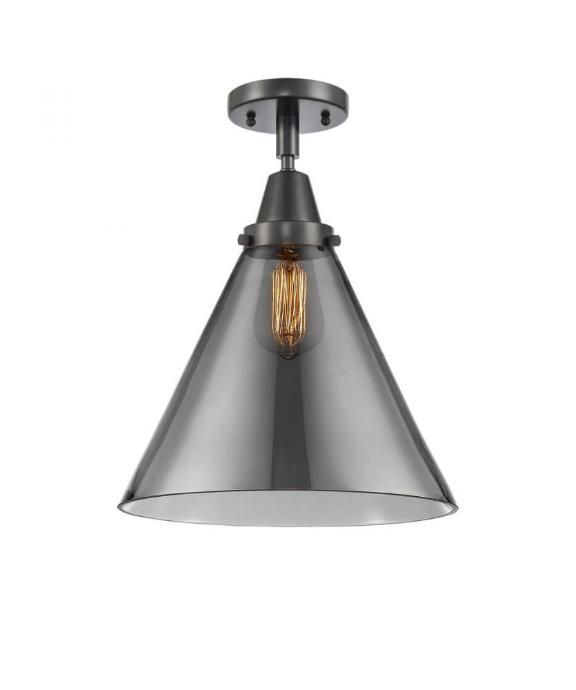Cone - 1 Light - 12 inch - Matte Black - Flush Mount