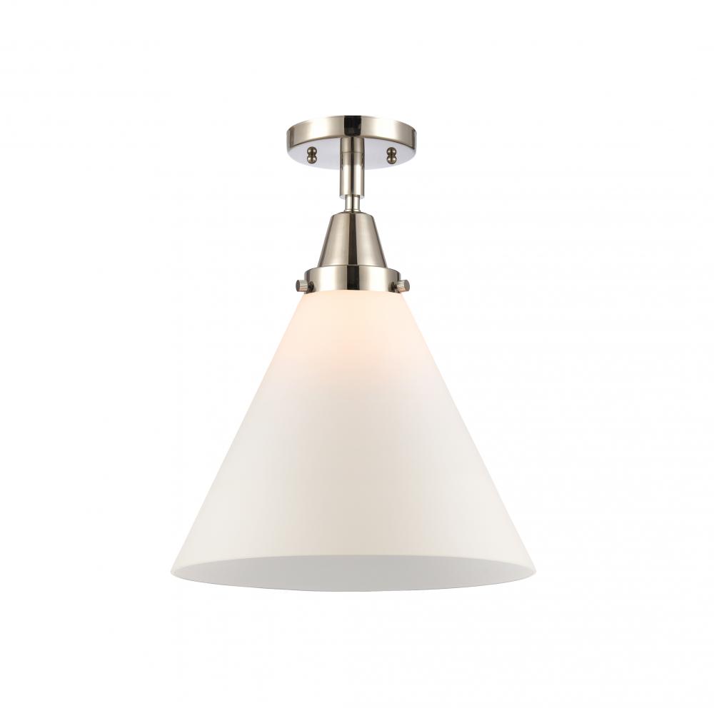 Cone - 1 Light - 12 inch - Polished Nickel - Flush Mount