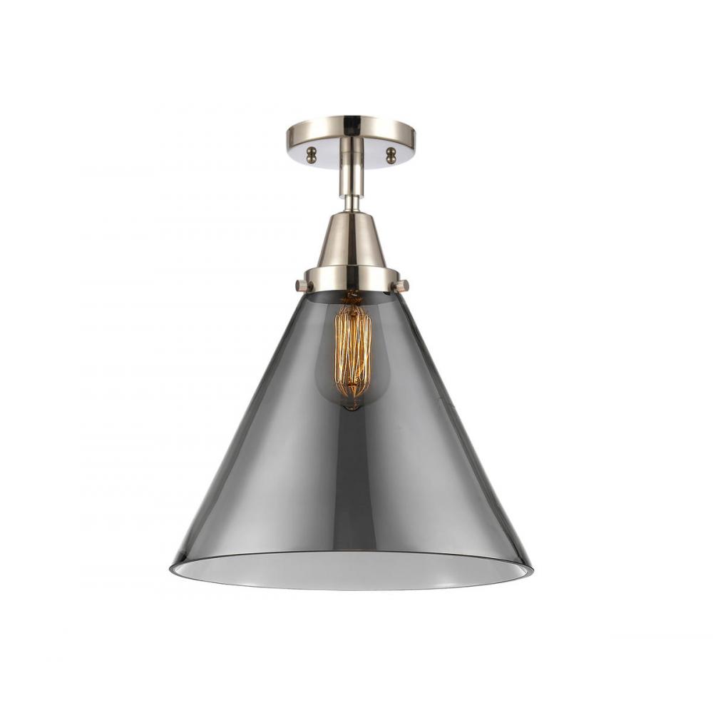 Cone - 1 Light - 12 inch - Polished Nickel - Flush Mount