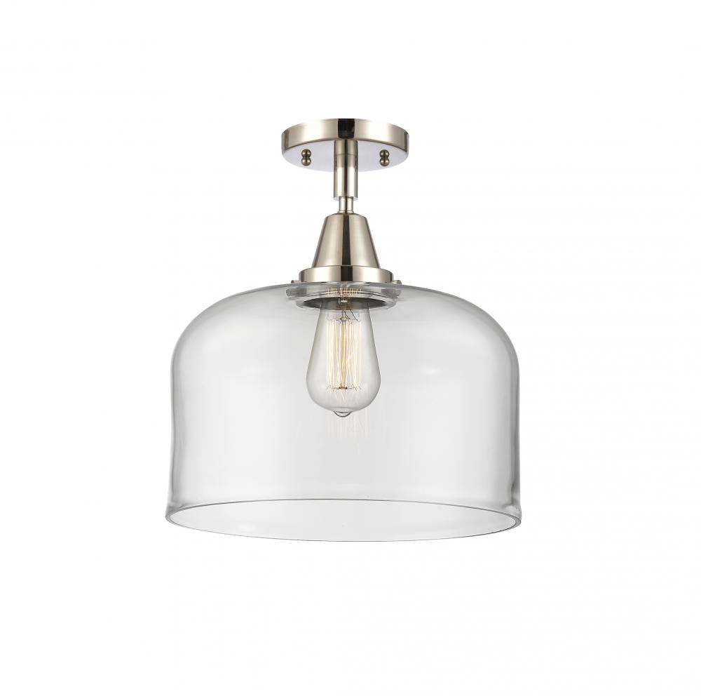 Bell - 1 Light - 12 inch - Polished Nickel - Flush Mount