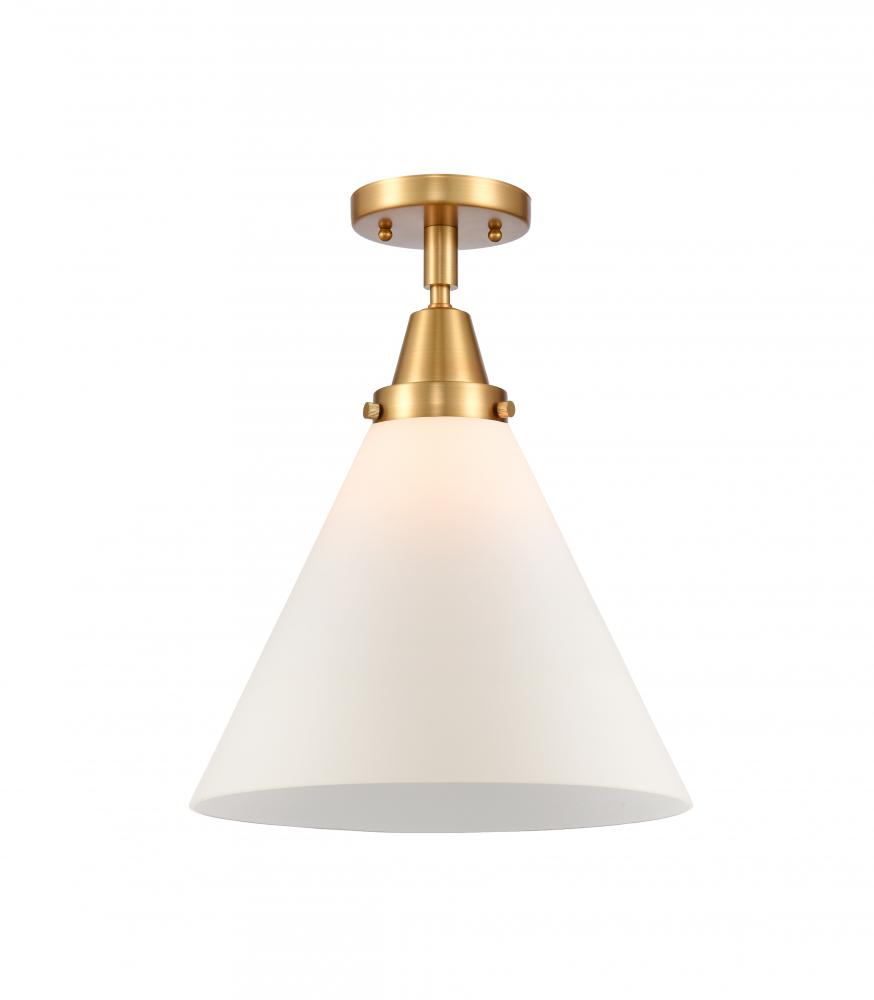Cone - 1 Light - 12 inch - Satin Gold - Flush Mount
