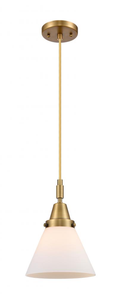 Cone - 1 Light - 8 inch - Brushed Brass - Mini Pendant
