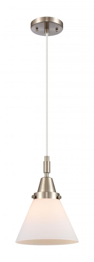 Cone - 1 Light - 8 inch - Brushed Satin Nickel - Mini Pendant