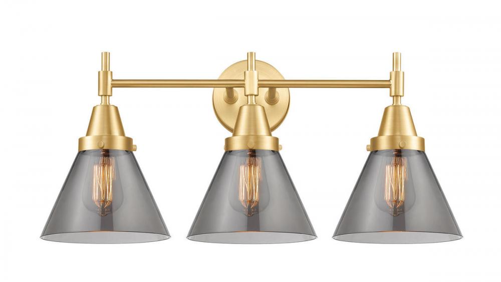 Cone - 3 Light - 26 inch - Satin Gold - Bath Vanity Light