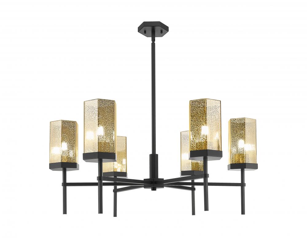 Blakeley - 6 Light - 32 inch - Matte Black - Chandelier