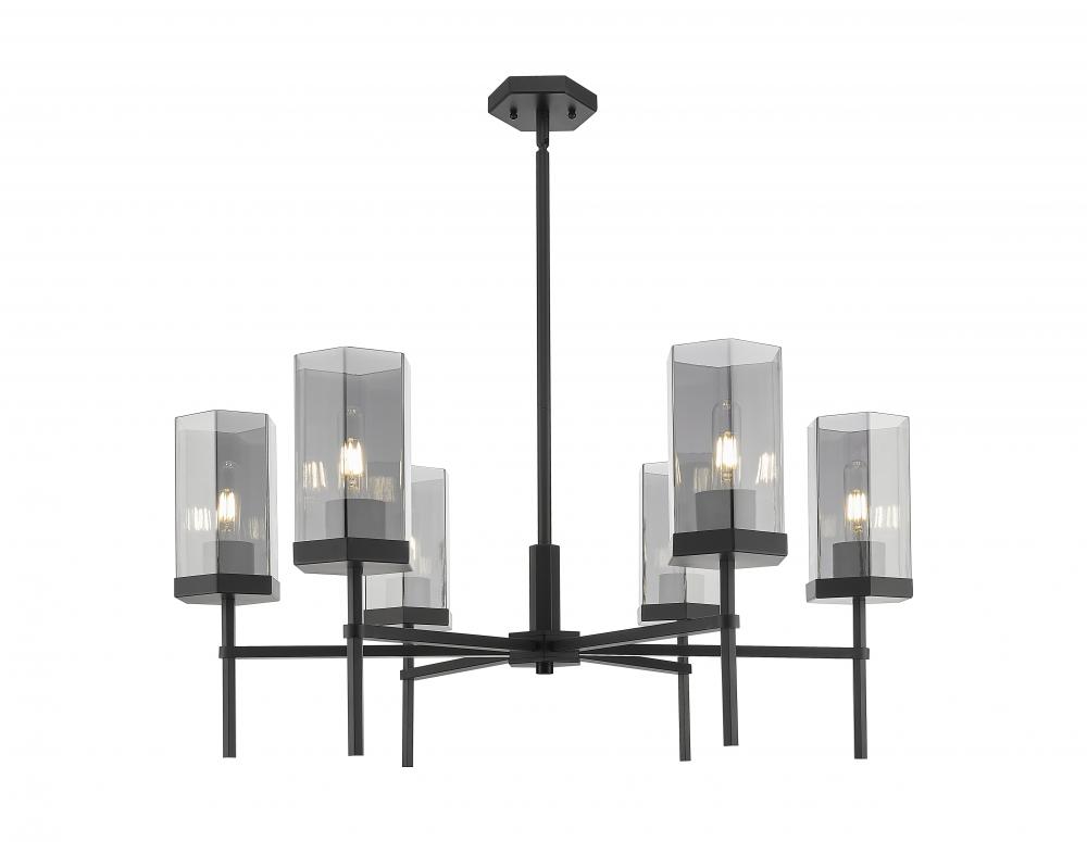Blakeley - 6 Light - 32 inch - Matte Black - Chandelier