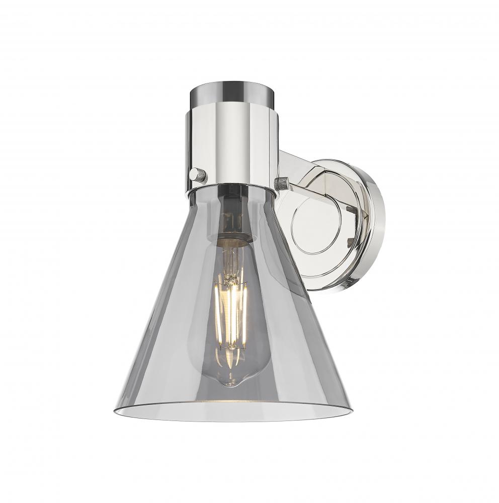 Lawton Cone - 1 Light - 8 inch - Polished Nickel - Sconce