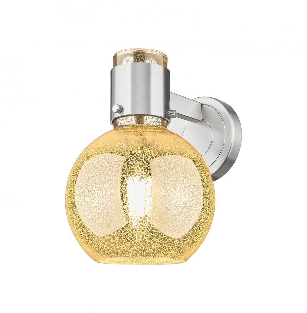 Lawton Sphere - 1 Light - 8 inch - Brushed Satin Nickel - Sconce
