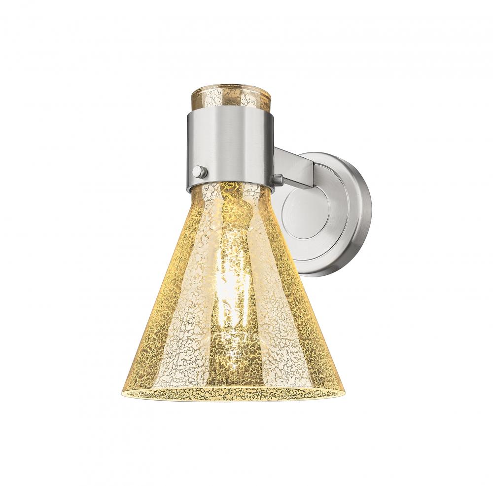 Lawton Cone - 1 Light - 8 inch - Satin Nickel - Sconce