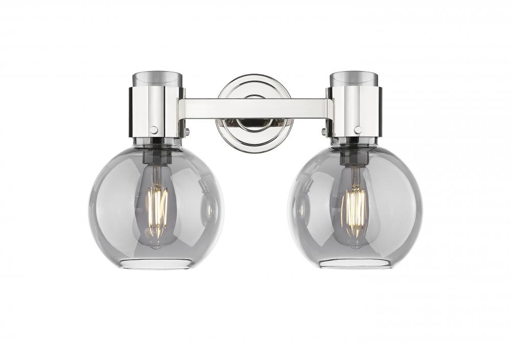 Lawton Sphere - 2 Light - 17 inch - Polished Nickel - Bath Vanity Light