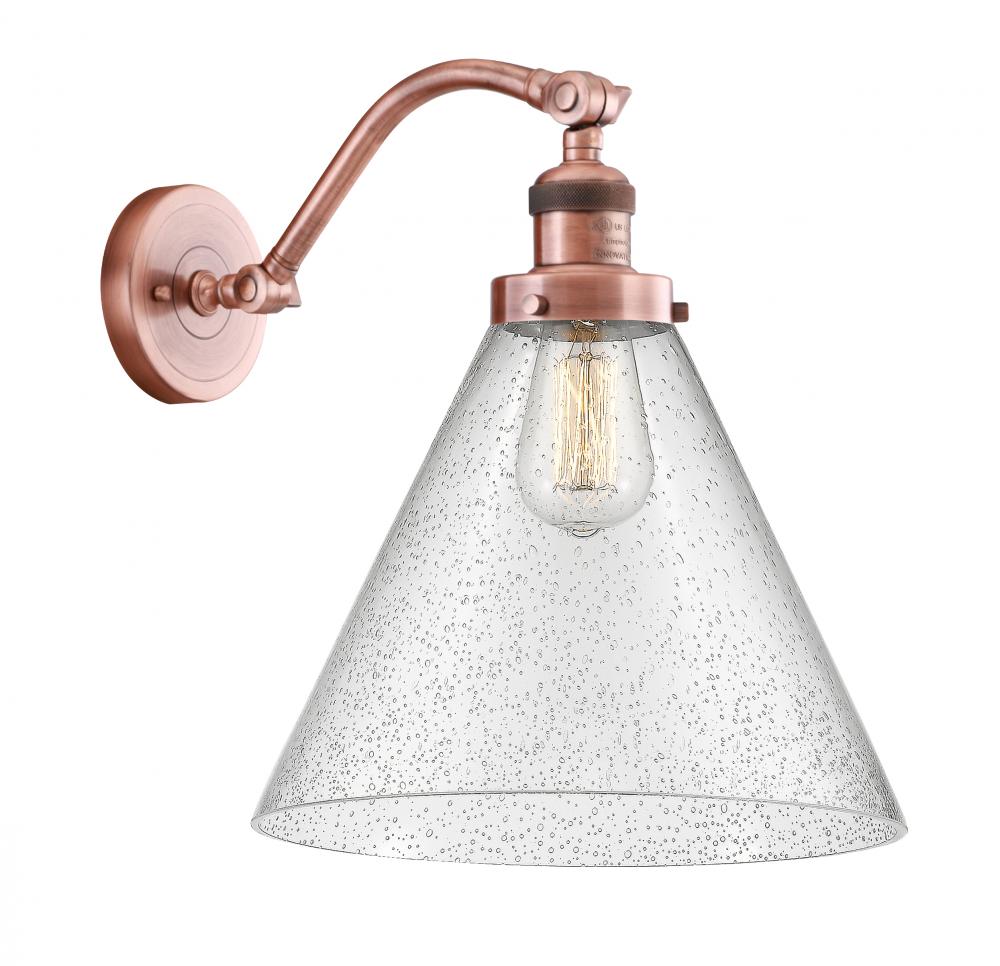 Cone - 1 Light - 12 inch - Antique Copper - Adjustable Sconce