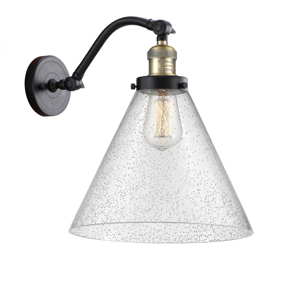 Cone - 1 Light - 12 inch - Black Antique Brass - Adjustable Sconce