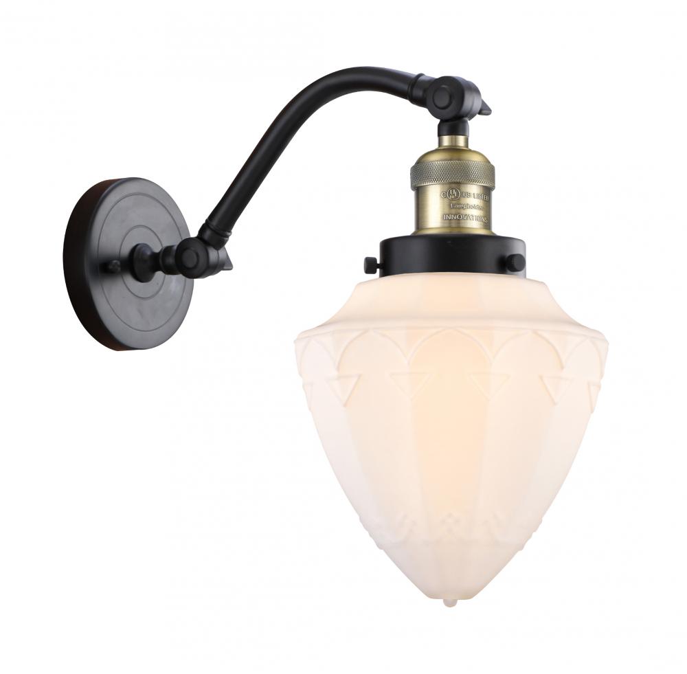 Bullet - 1 Light - 7 inch - Black Antique Brass - Adjustable Sconce
