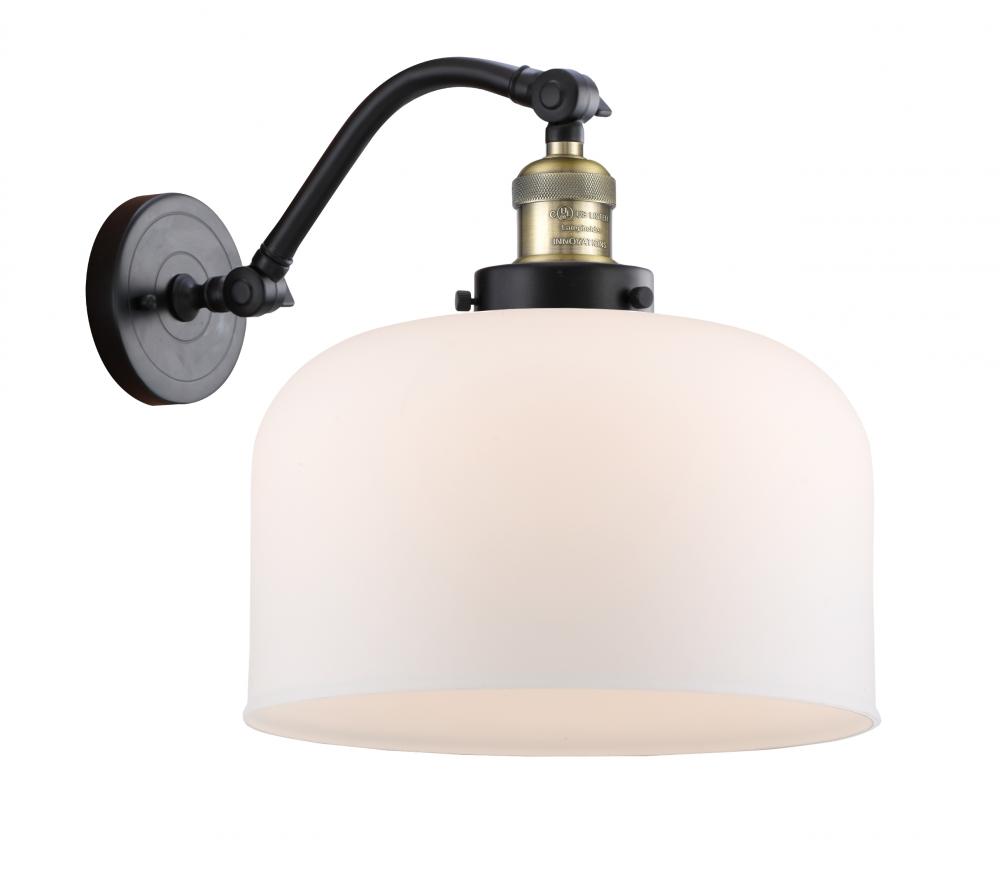 Bell - 1 Light - 12 inch - Black Antique Brass - Adjustable Sconce