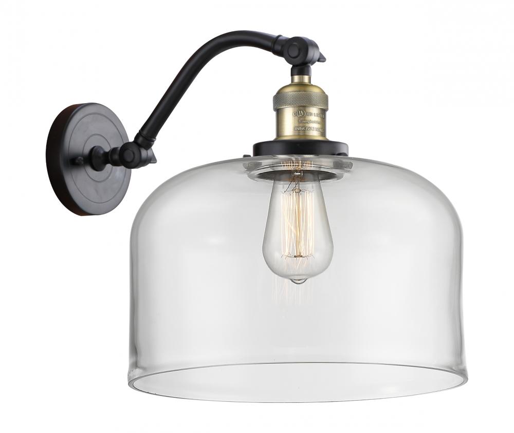 Bell - 1 Light - 12 inch - Black Antique Brass - Adjustable Sconce