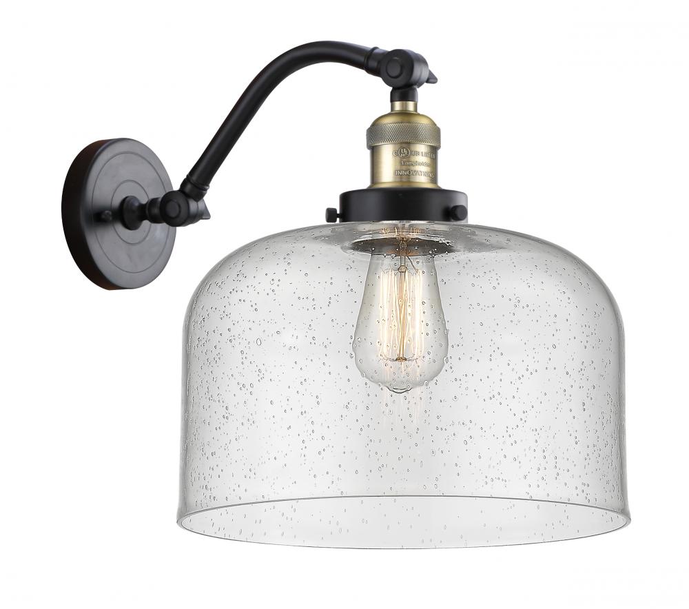 Bell - 1 Light - 12 inch - Black Antique Brass - Adjustable Sconce