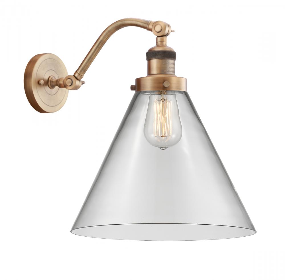 Cone - 1 Light - 12 inch - Brushed Brass - Adjustable Sconce