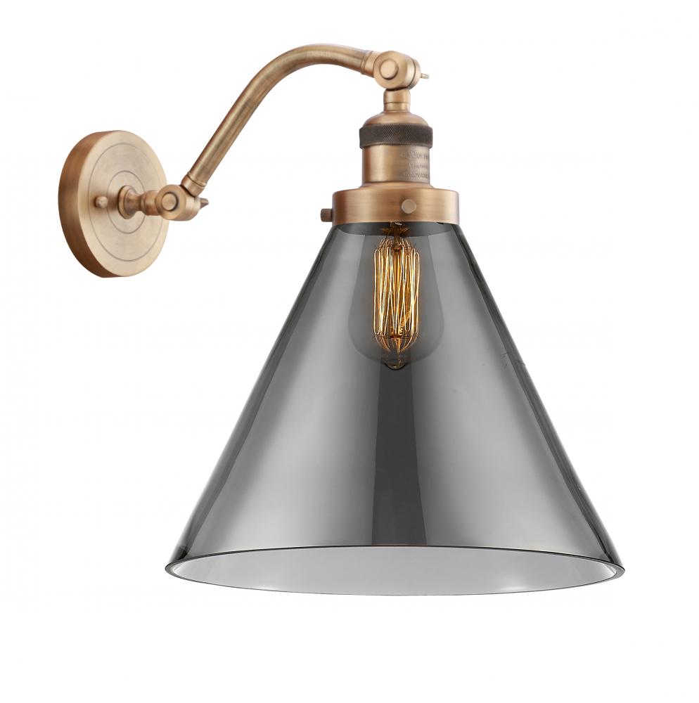 Cone - 1 Light - 12 inch - Brushed Brass - Adjustable Sconce
