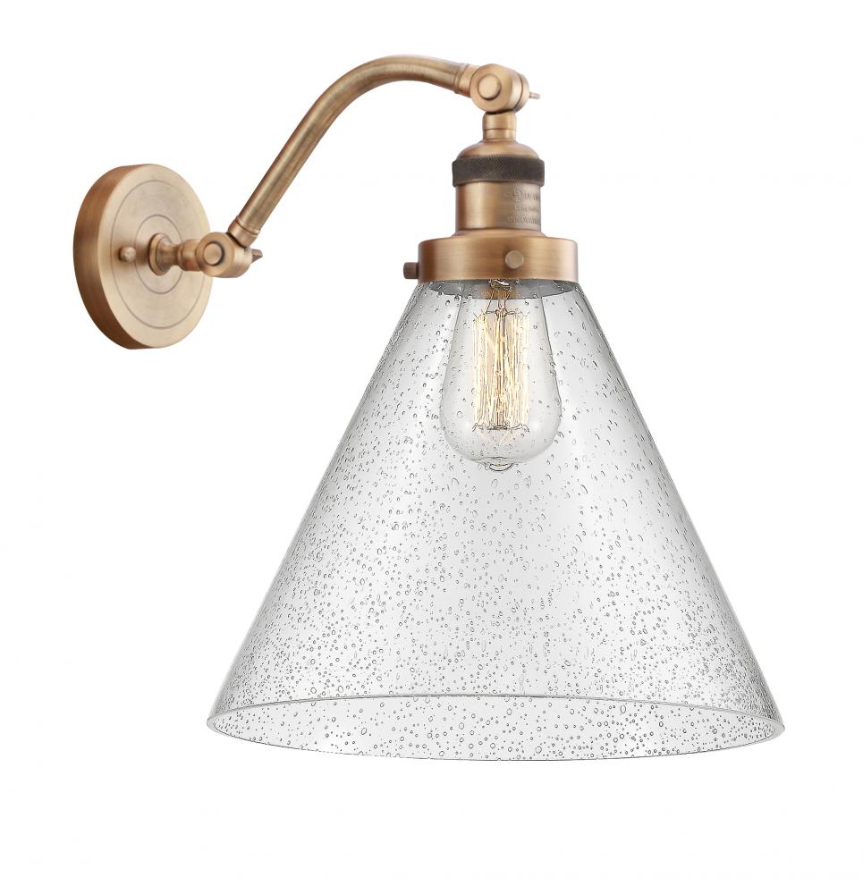 Cone - 1 Light - 12 inch - Brushed Brass - Adjustable Sconce