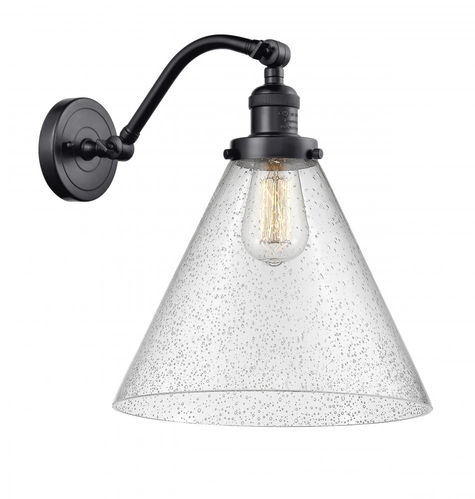 Cone - 1 Light - 12 inch - Matte Black - Adjustable Sconce