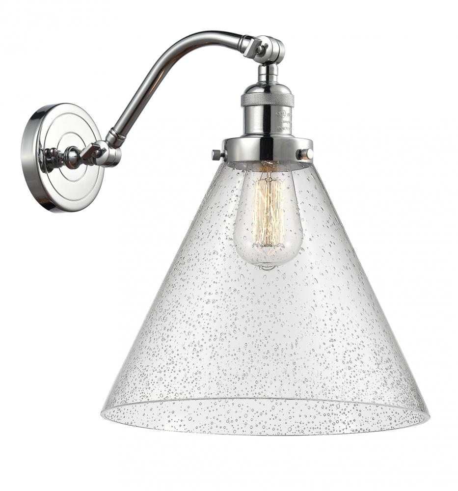 Cone - 1 Light - 12 inch - Polished Chrome - Adjustable Sconce