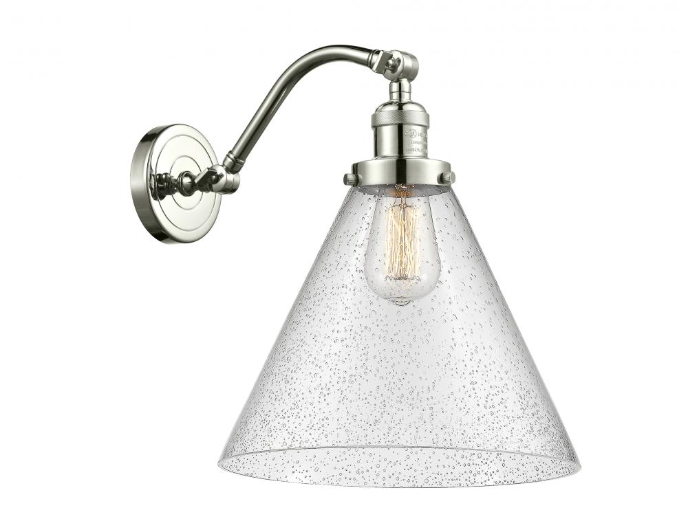 Cone - 1 Light - 12 inch - Polished Nickel - Adjustable Sconce