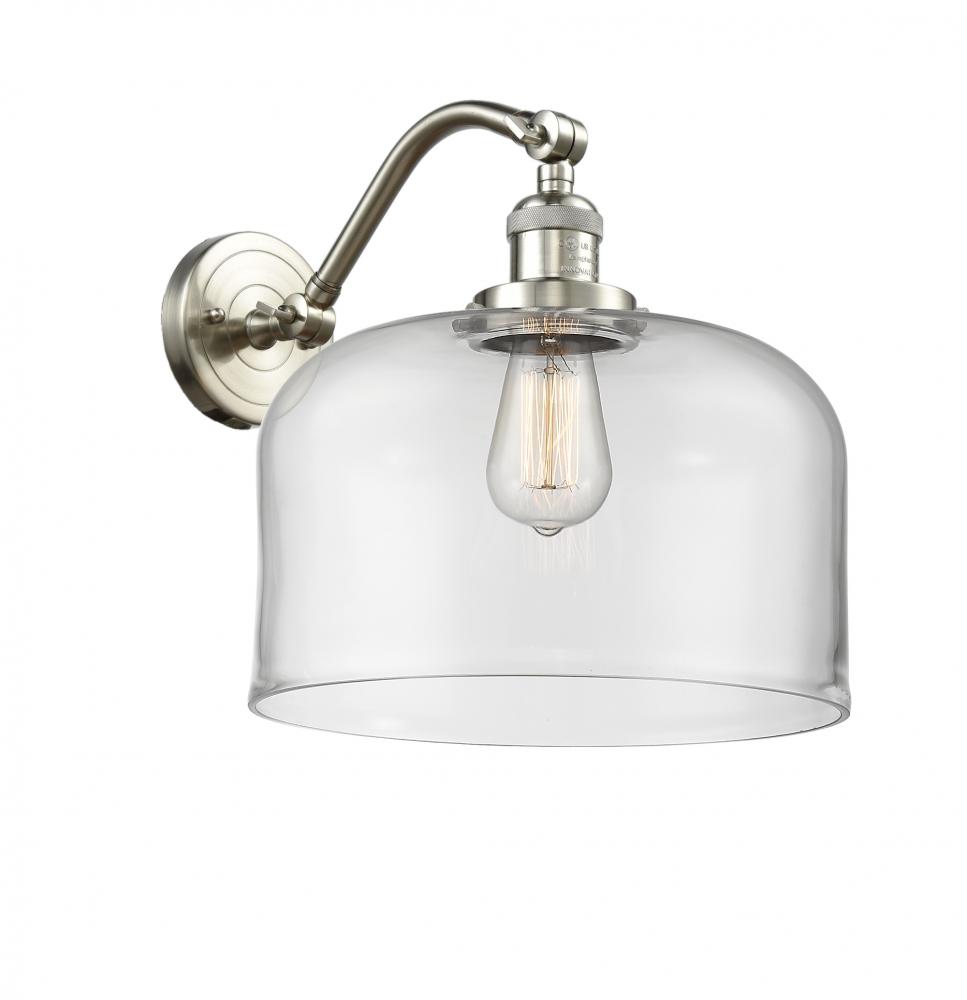 Bell - 1 Light - 12 inch - Brushed Satin Nickel - Adjustable Sconce