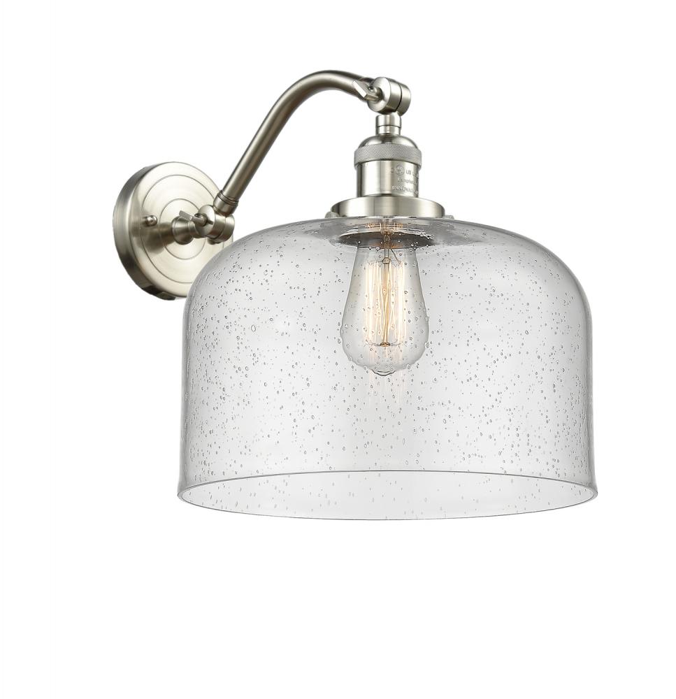 Bell - 1 Light - 12 inch - Brushed Satin Nickel - Adjustable Sconce