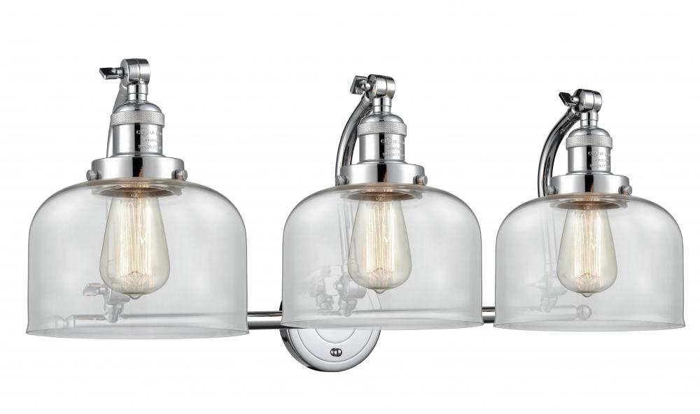 Bell - 3 Light - 28 inch - Polished Chrome - Adjustable Bath Vanity Light